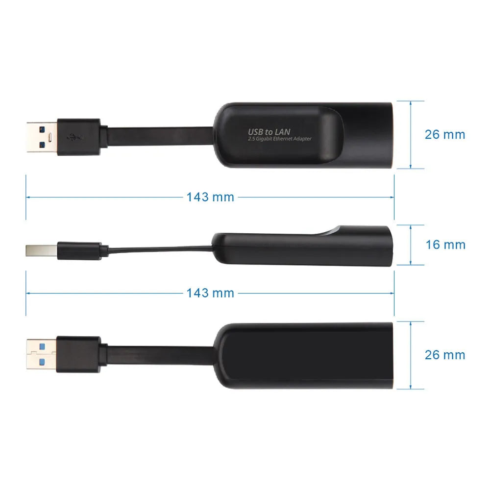 2500Mbps Ethernet Adapter 2.5 Gigabit USB Type C to RJ45 Lan Wired Ethernet Gigabit Adapter Network Card for MacBook iPad Pro