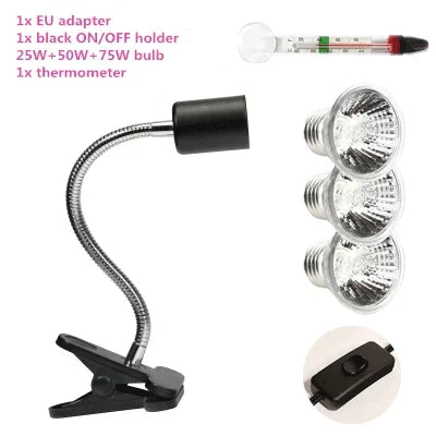 25W UVA&uvb adjust temperature lamps turtle reptile Heat back pet light tortoise calcium solarium aquarium habitat lighting