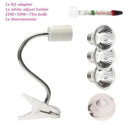25W UVA&uvb adjust temperature lamps turtle reptile Heat back pet light tortoise calcium solarium aquarium habitat lighting