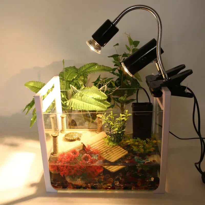 25W UVA&uvb adjust temperature lamps turtle reptile Heat back pet light tortoise calcium solarium aquarium habitat lighting