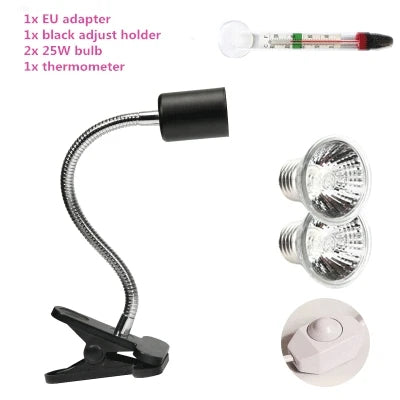 25W UVA&uvb adjust temperature lamps turtle reptile Heat back pet light tortoise calcium solarium aquarium habitat lighting