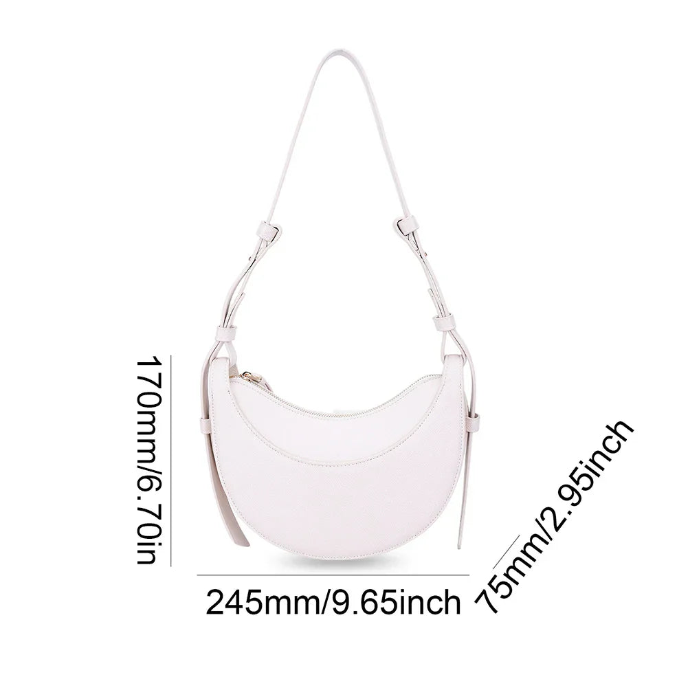 Luxury Brand Handbag for Women Shoulder Bag Designer Hobo Half Moon Crescent Bag New PU Leather Saddle Crossbody Bag Women's Bag