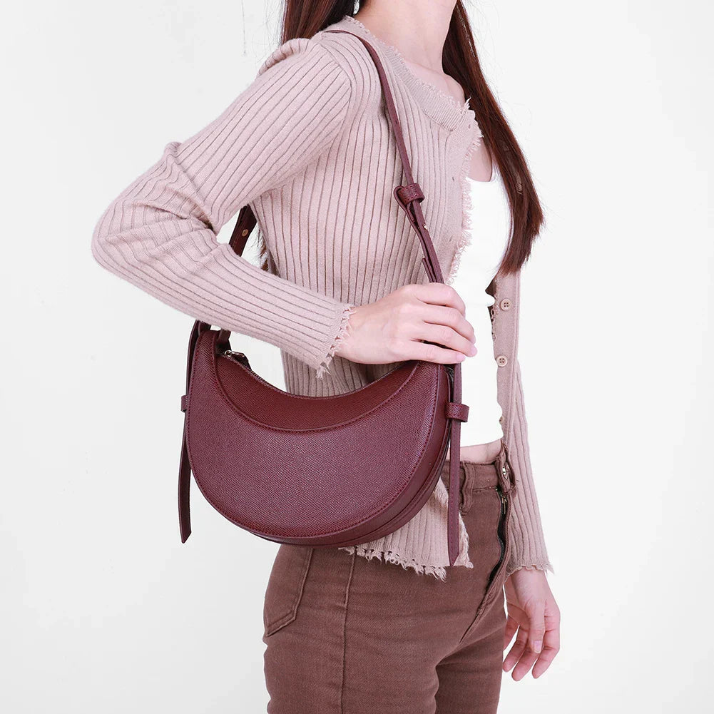 Luxury Brand Handbag for Women Shoulder Bag Designer Hobo Half Moon Crescent Bag New PU Leather Saddle Crossbody Bag Women's Bag