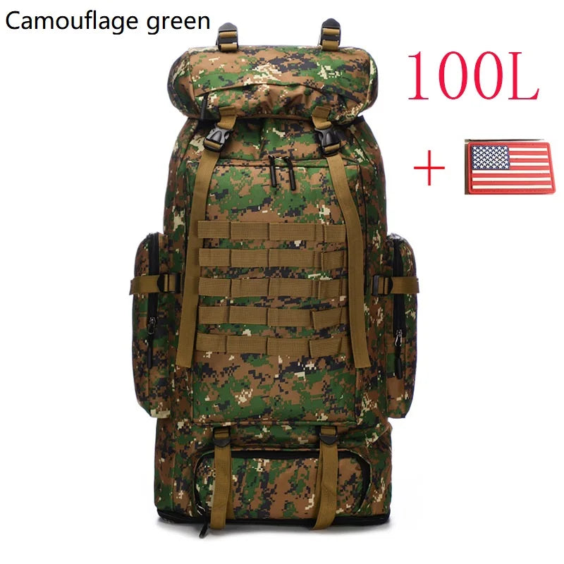 Mountaineering Bag 80L/100L Climb Bag Military Tactical Backpacks Large Backpack Outdoors Hiking Camping Travel Bags