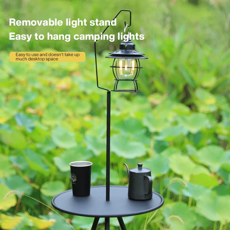 Outdoor Folding Picnic Table Round Camping Table Aluminum Alloy Dining Table With Tripod Storage Bag Side Table