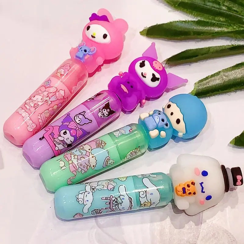 (Pack of 36) Sanrio 18/ Multi-color Marker Cute Cartoon Mini Fluorescent Pen Creative Students Draw Key Paint Marker Pen Stationery Gift