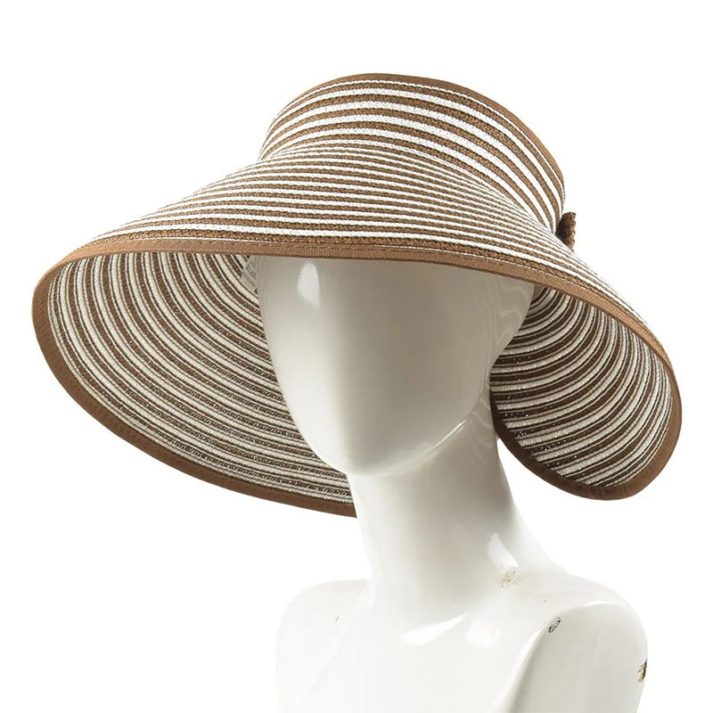 Large Eaves Beach Sunhat Woven Straw Hat Summer Outdoor Sun Protection Breathable Fisherman Hat Sunshade Cap Bohemian Beach Hat