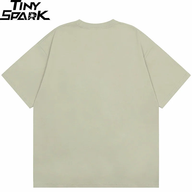 Summer 2024 Men Plain T-Shirt Streetwear 100 Cotton T Shirt Solid Color Harajuku Casual Tshirt Loose Short Sleeve Tops Tee Black
