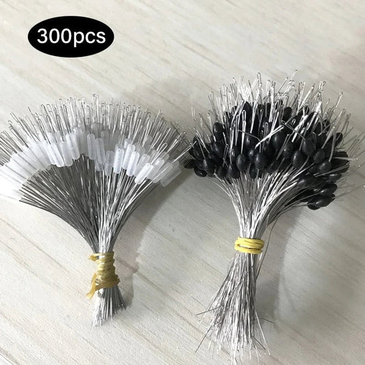 (Pack of 300) /lot Fishing Float Transparent Rubber Stopper S M L Bobber Cylindrical Space Bean Fish Line Accessories