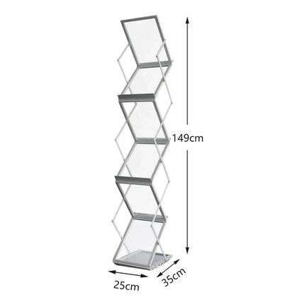 Aluminum Alloy Bookshelf Foldable Storage Rack Magazine Holder Living Room Furniture Sundries Display Stand Cabinet Bookcase