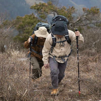 (Pack of 1) BISINNA / Folding Trekking Poles Carbon Fiber Collapsible Telescopic Sticks Lightweight Walking Stick Hiking Climbing