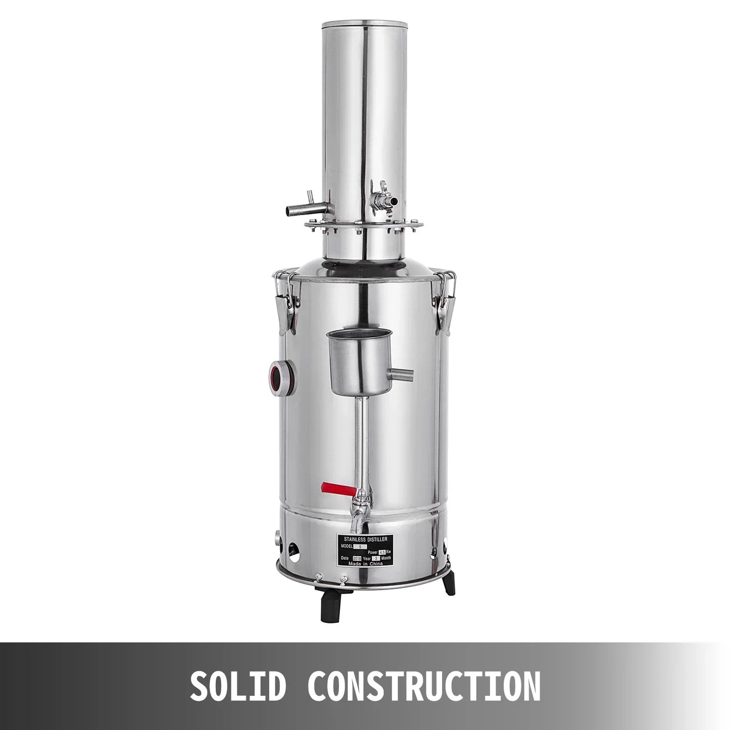 (Pack of 29) VEVOR 500ML 2L 3L 5L Lab Pure Water Distiller Electric Stainless Moonshine Still Filter And 24/40 Chemistry Glassware Kit