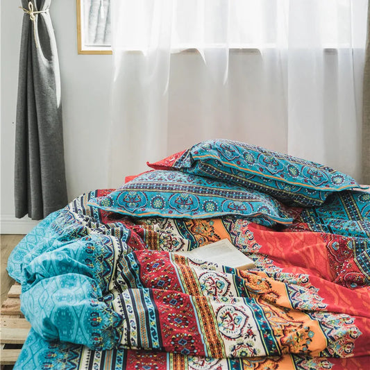 Bohemian Cotton 3d Comforter Bedding Sets Luxury Boho Duvet Cover Set Pillowcase Queen King Size Bedlinen Bedspread