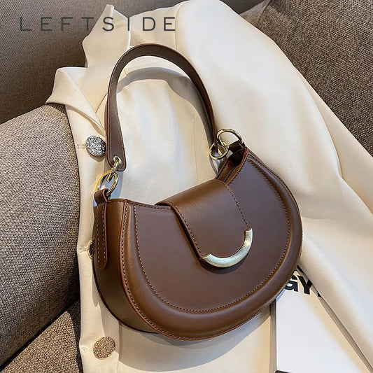 LEFTSIDE Armpit Shoulder Side Bags for Women 2022 Designer Trend Leather Small Underarm Crossbody Handbags and Purses