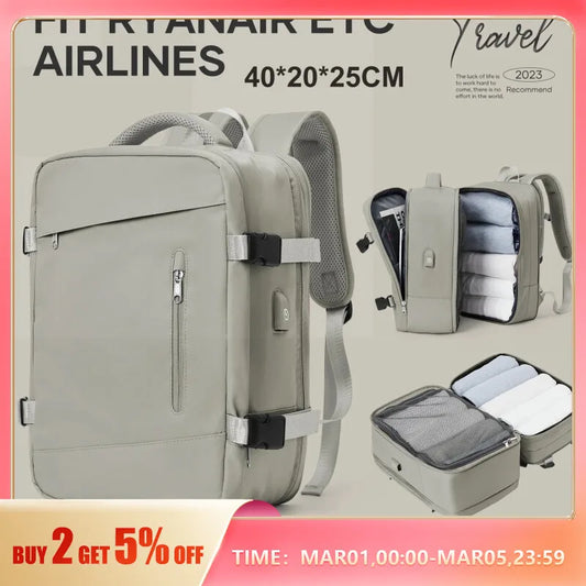 Likros Travel Backpack Cabin Bag 40x20x25 Ryanair Flight Backpack Carry On, Expandable Anti-Theft Laptop Backpack for Women Men