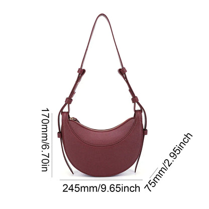 Luxury Brand Handbag for Women Shoulder Bag Designer Hobo Half Moon Crescent Bag New PU Leather Saddle Crossbody Bag Women's Bag