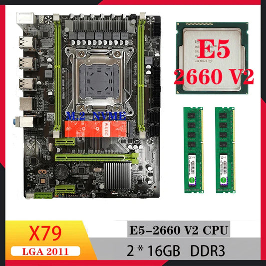 Kit xeon v2 x79 motherboard xeon e5 2660 V2 32gb DDR3 RECC memory motherboards cpu ram set for diy gaming computer