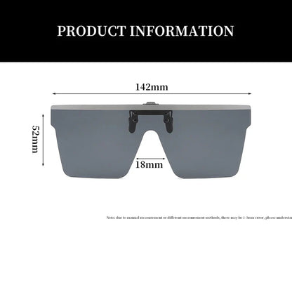 YAMEIZE Clip On Sunglasses Women Men Polarized Flat Top Sun Glasses Mirror Fashion Brand Designer Eyeglasses Shades Uv400 Oculos