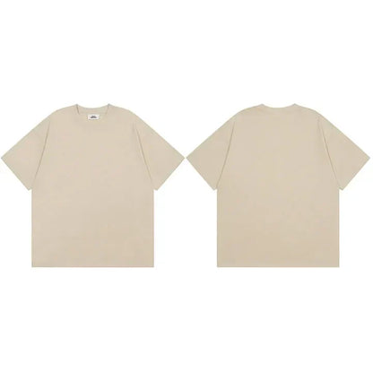 Summer 2024 Men Plain T-Shirt Streetwear 100 Cotton T Shirt Solid Color Harajuku Casual Tshirt Loose Short Sleeve Tops Tee Black