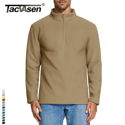 TACVASEN Quarter-Zip Pullover Tops Mens Turtleneck Fleece Sweatshirts Casual Warm Sweater Athletic Running Sports Hoodie Shirts