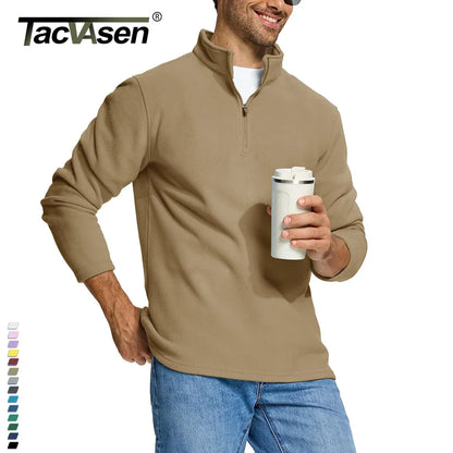 TACVASEN Quarter-Zip Pullover Tops Mens Turtleneck Fleece Sweatshirts Casual Warm Sweater Athletic Running Sports Hoodie Shirts