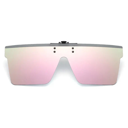 YAMEIZE Clip On Sunglasses Women Men Polarized Flat Top Sun Glasses Mirror Fashion Brand Designer Eyeglasses Shades Uv400 Oculos