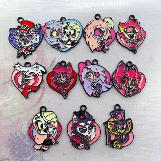 (Pack of 10) Random mixing Classic Cartoon Anime Earring Pendant DIY Keychain Bracelet Alloy Jewelry Accessories Enamel Charms