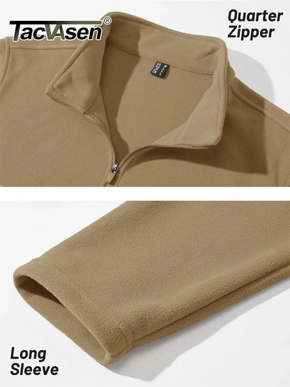 TACVASEN Quarter-Zip Pullover Tops Mens Turtleneck Fleece Sweatshirts Casual Warm Sweater Athletic Running Sports Hoodie Shirts