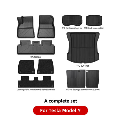 YZ For Tesla Floor Mats Model 3 Y 2021-2023 Car Four Seasons Waterproof Non-slip Floor Mat NEW TPE Special Car Accessories