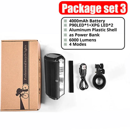 TRLIFE Bicycle Light Front 10000LM Bike Light Waterproof 8000mah 5*P90 Flashlight USB Charging MTB Road Cycling Lamp Accessories