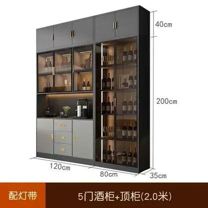 Wooden Display Wine Cabinets Kitchen Storage Living Room Wall Wine Cabinets Racks Liquor Mueble Licorera bar Furniture QF50JG